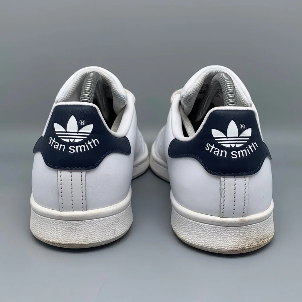 Adidas Stan Smith White Navy Leather Tennis Shoes M20325‎ Men’s Sz 8